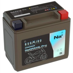 Мото аккумулятор натрий ионный Na+ BUSHIDO NaCRX14L pro YTX14L 13.5Ah 270A 12V