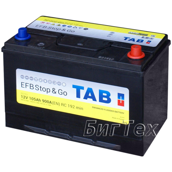 Аккумулятор автомобильный TAB EFB Stop Go 105 Ач (105D31L)