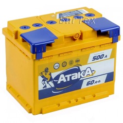 Аккумулятор автомобильный АТАКА 60 Ач 500А Аккумулятор автомобильный АТАКА 60 Ач 500А