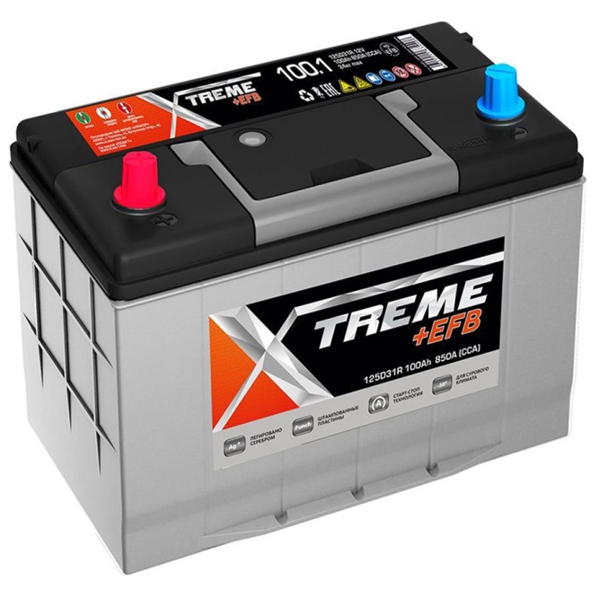 Аккумулятор автомобильный XTREME EFB 125D31R 100Ah 850A