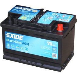 Аккумулятор автомобильный Exide AGM Start-Stop EK700 70 Ач
