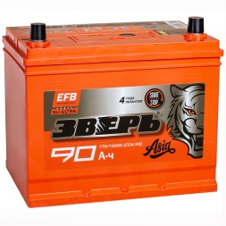 Аккумулятор автомобильный Зверь Азия EFB 110D26R 90Ач 770А