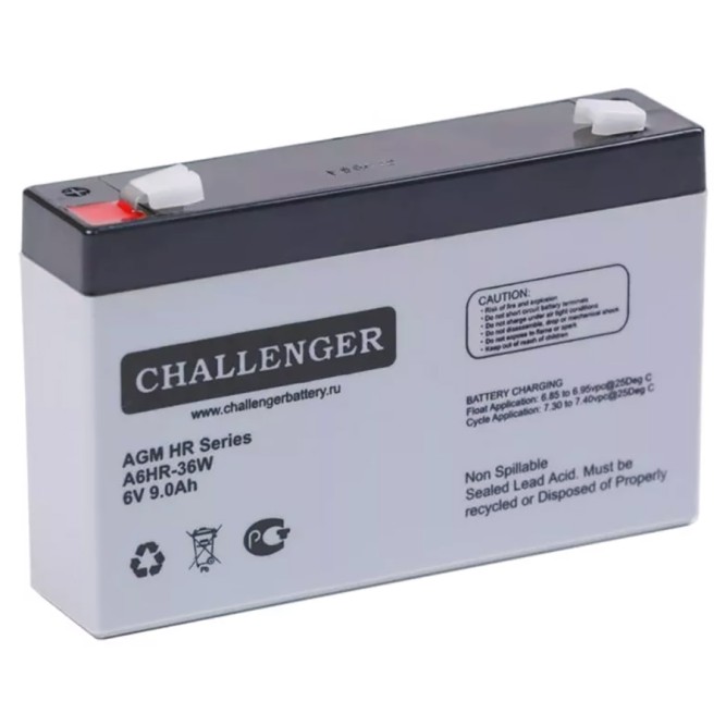 Аккумулятор CHALLENGER A6HR-36W 9Ah 6V