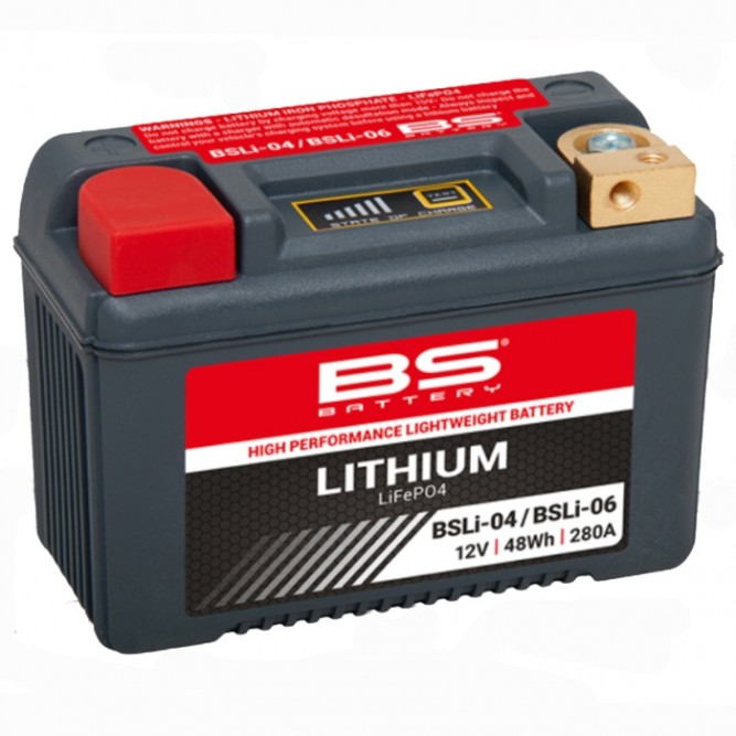 Мото аккумулятор литиевый BS LITHIUM LiFePO4 BSLI-04/BSLI-06 4Ah 
