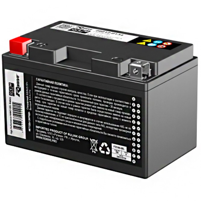 Мото аккумулятор RDrive OEM YTZ10S-GEL 9 Ач 190A 12V