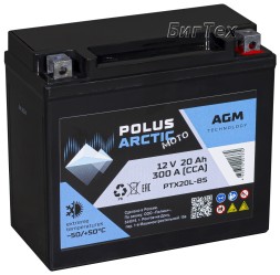 Мото аккумулятор POLUS ARCTIC MOTO AGM 20Ач 300А (PTX20L-BS)