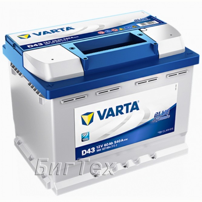 Аккумулятор автомобильный VARTA Blue Dynamic D43, 60 Ач