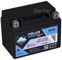Мото аккумулятор POLUS ARCTIC MOTO AGM 5Ач 138А (PTZ5S)