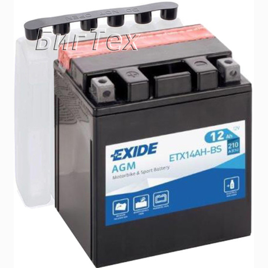 Мото аккумулятор EXIDE ETX14AH-BS 12 Ач (YTX14AH-BS)