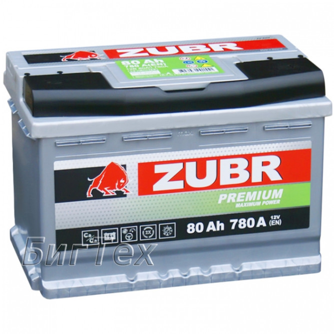 Аккумулятор автомобильный ZUBR PREMIUM ZP800 80 Ач 780A