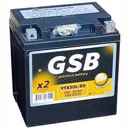 Мото аккумулятор GSB AGM YTX30L-BS 30Ач 400А 12V