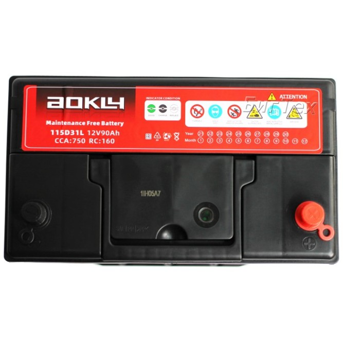 Аккумулятор автомобильный AOKLY ASIA 90Ah 750A 115D31L о.п.
