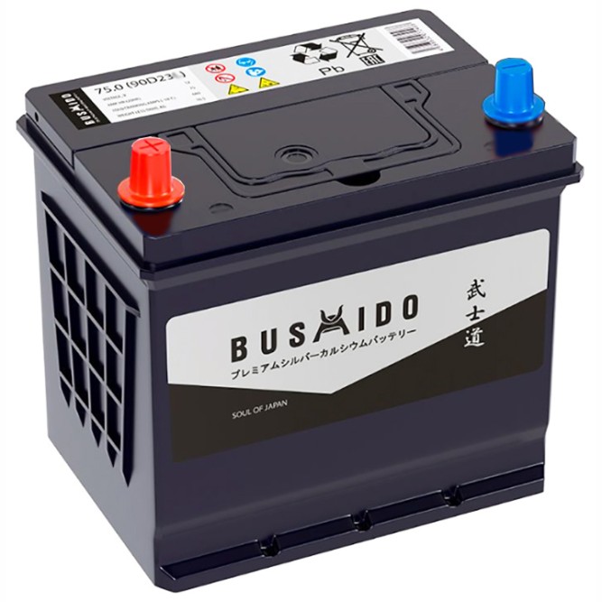 Аккумулятор автомобильный BUSHIDO SJ 90D23R 75 Ач