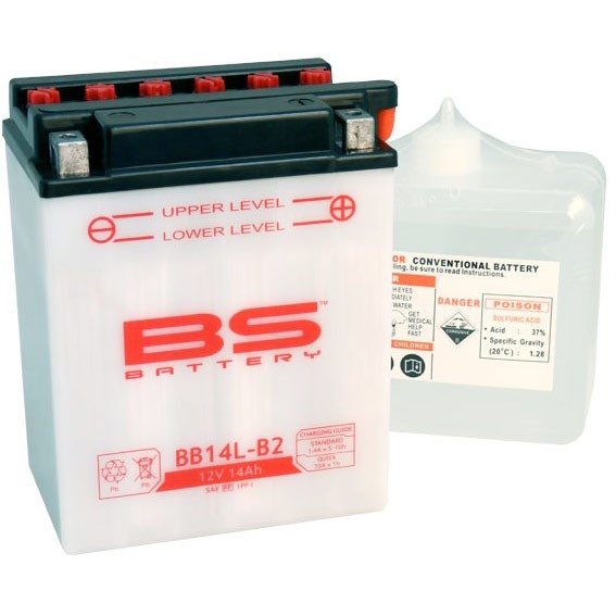 Мото аккумулятор BS BB14L-B2 14 Ач (YB14L-B)