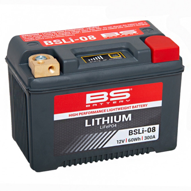 Мото аккумулятор литиевый BS LITHIUM LiFePO4 BSLI-08 5Ah