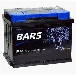 Аккумулятор автомобильный BARS 60Ач 530А пр. пол.