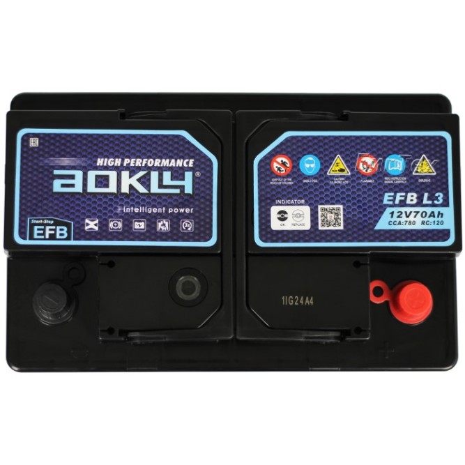 Аккумулятор автомобильный AOKLY EFB 70Ah 780A о.п.