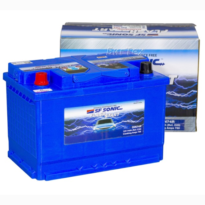 Аккумулятор автомобильный SF SONIC DIN74R 74Ач 750А п/п