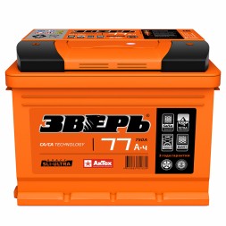 Аккумулятор автомобильный Зверь Ca/Ca 77Ач 750А обр. пол.