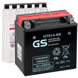 Мото аккумулятор GS GTX14-BS 12.6 Ач Мото аккумулятор GS GTX14-BS 12.6 Ач