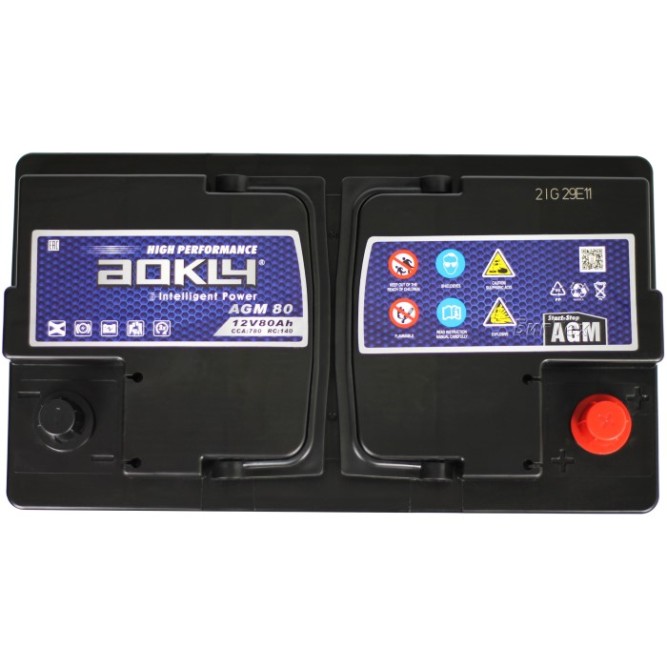 Аккумулятор автомобильный AOKLY AGM 80Ah 780A о.п.