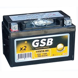 Мото аккумулятор GSB AGM YTX7A-BS 7Ач 190А 12V Мото аккумулятор GSB AGM YTX7A-BS 7Ач 190А 12V