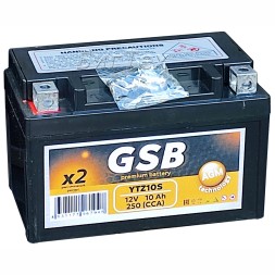 Мото аккумулятор GSB AGM YTZ10S 10Ач 250А 12V Мото аккумулятор GSB AGM YTZ10S 10Ач 250А 12V
