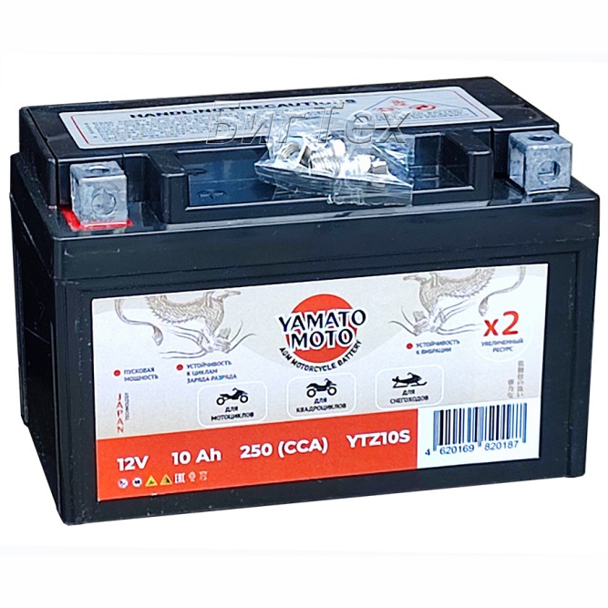 Мото аккумулятор YAMATO MOTO AGM YTZ10S 10Ач 250А 12V