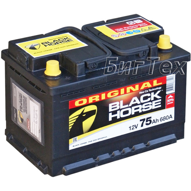 Аккумулятор автомобильный BLACK HORSE 75Ah