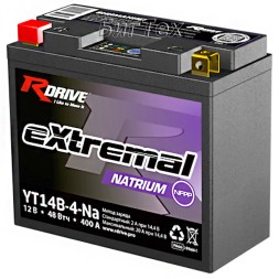 Мото аккумулятор натрий-ионный RDrive eXtremal Natrium YT14B-Na 48Втч 400А