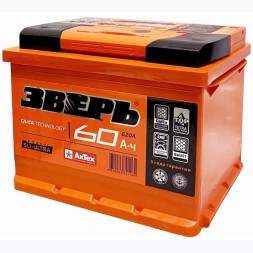 Аккумулятор автомобильный Зверь Ca/Ca 60 Ач 620А пр. пол. Аккумулятор автомобильный Зверь Ca/Ca 60 Ач 620А пр. пол.