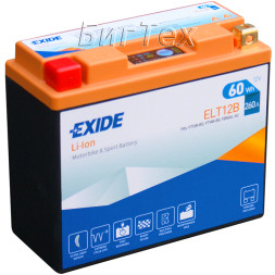 Мото аккумулятор литиевый EXIDE Li-Ion ELT12B 60Wh (5Ah)