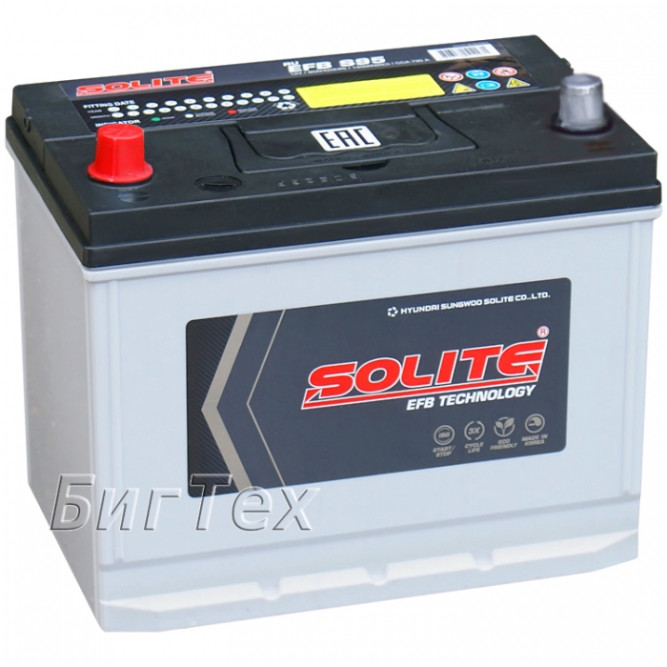 Аккумулятор автомобильный SOLITE EFB S95R 80Ач 790А