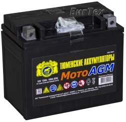 Мото аккумулятор TYUMEN AGM 6МТС-12 12Ач 150А п.п.