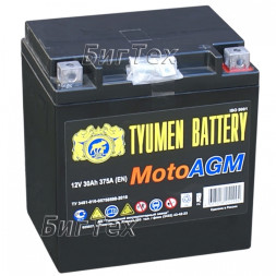 Мото аккумулятор TYUMEN MOTO AGM 30 Ач 375А (YTX30L)