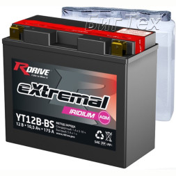 Мото аккумулятор RDrive Iridium YT12B-BS AGM 10.5 Ач