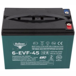 Аккумулятор тяговый RuTrike 6-EVF-45, 52 Ah гелевый
