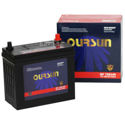 Аккумулятор автомобильный OURSUN JIS MF 70B24R 55Ач 480А