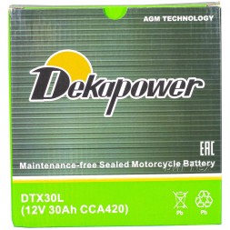 Мото аккумулятор DEKAPOWER DTX30L 30Ач 420А о/п