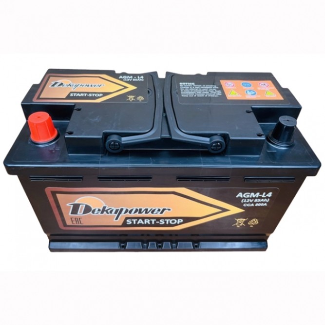 Аккумулятор автомобильный DEKAPOWER AGM-L4, 85 Ач 800А