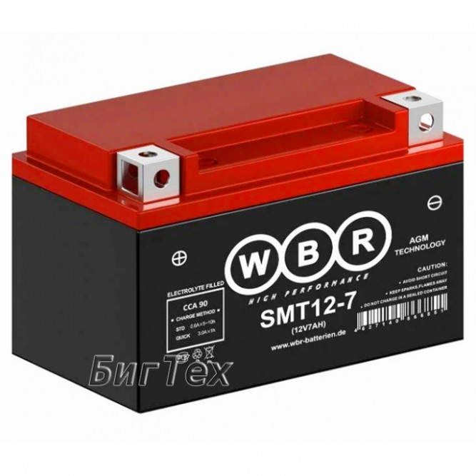 Мото аккумулятор WBR SMT12-7 AGM 7 Ач (YTX7A) 90А