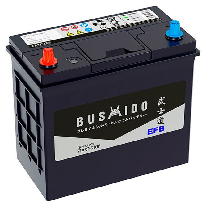 Аккумулятор автомобильный BUSHIDO EFB Start Stop 75B24R 50Ah