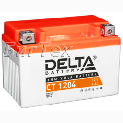Мото аккумулятор DELTA CT 1204 AGM (YT4L-BS) 4 Ач