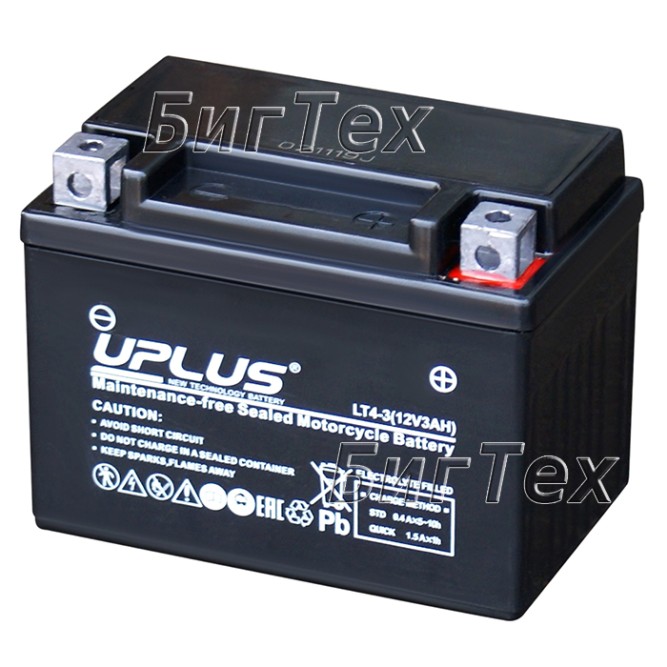 Мото аккумулятор Uplus EB4-3 AGM 3 Ач (YTX4L)
