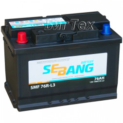 Аккумулятор автомобильный SEBANG SMF 76R-L3, 76 Ач 790A