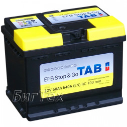 Аккумулятор автомобильный TAB EFB Stop Go L2, 60 Ач Аккумулятор автомобильный TAB EFB Stop Go L2, 60 Ач