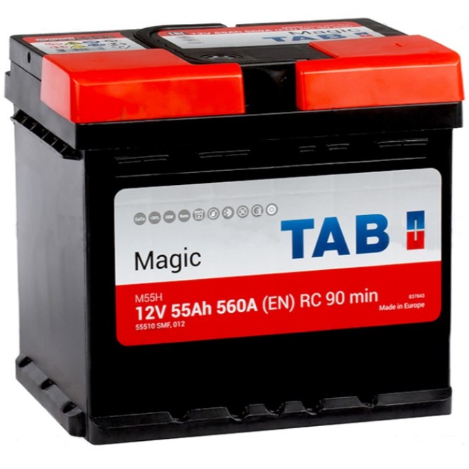 Аккумулятор автомобильный TAB Magic 55Ач 560А UNI 189058