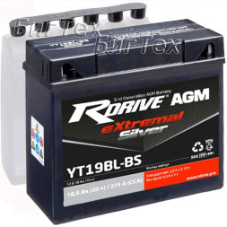 Мото аккумулятор RDrive Silver YT19BL-BS AGM 18.9 Ач