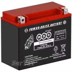 Мото аккумулятор WBR SMTG12-20 20 Ач (YTX20HL)