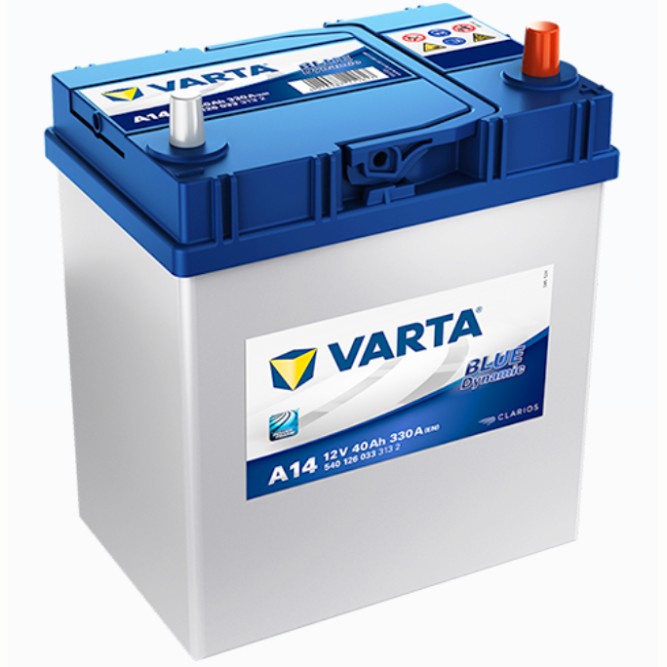 Аккумулятор автомобильный VARTA Blue Dynamic Asia A14, 40 Ач (тонкие клеммы)